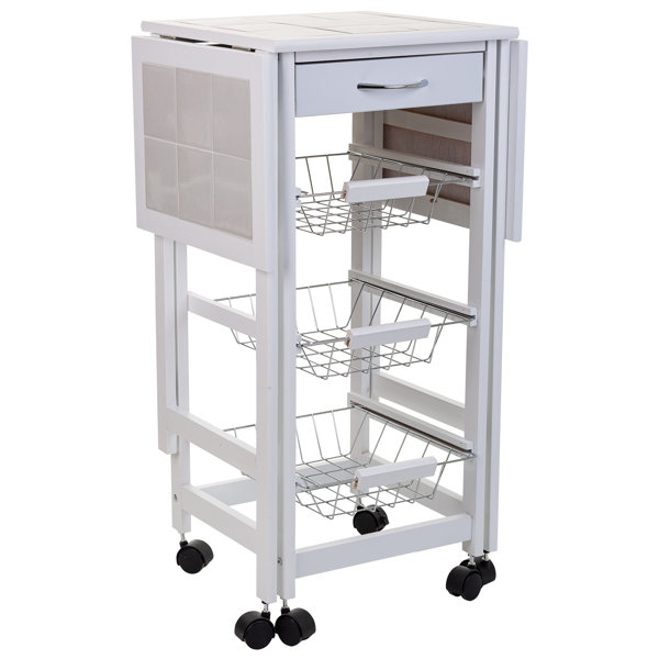 17 Stories Laquia 91Cm Wide Rolling Kitchen Trolley Wayfair.co.uk